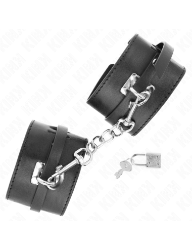 KINK - DELUXE LOCKING WRIST RESTRAINTS BLACK ADJUSTABLE 14.5-21 CM X 6 CM