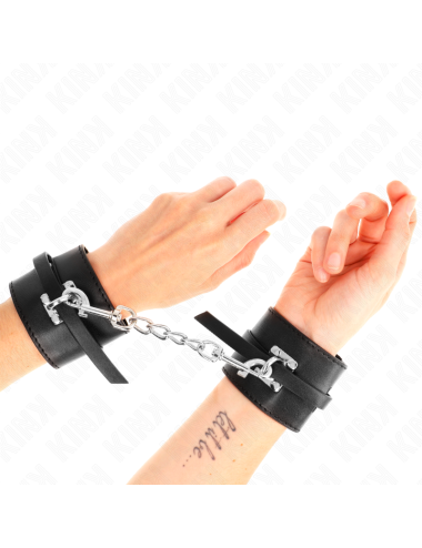 KINK - DELUXE LOCKING WRIST RESTRAINTS BLACK ADJUSTABLE 14.5-21 CM X 6 CM