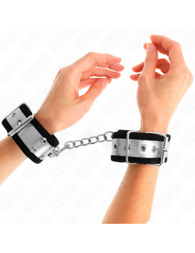 KINK - THIN WRIST RESTRAINTS BLACK / SILVER 30 X 4 CM