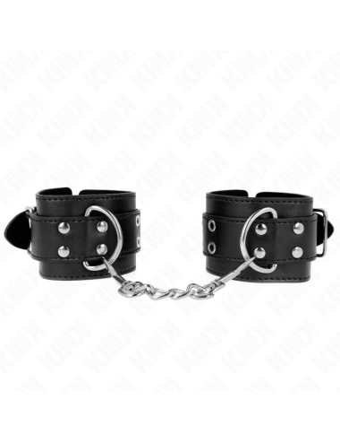 KINK - DOUBLE BUCKLE WRIST RESTRAINTS BLACK ADJUSTABLE 19-26 CM