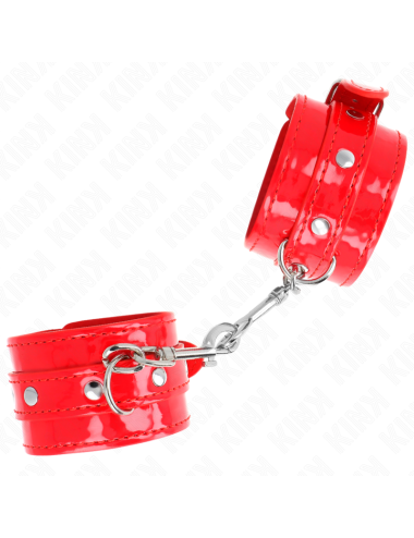 KINK - SHINY HAND CUFFS RED ADJUSTABLE 23-33 CM