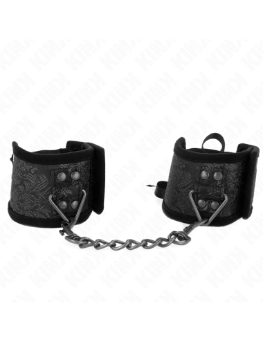 KINK - SCANDAL WRIST RESTRAINTS BLACK LACE DETAILS 24.5 CM X 6.5 CM