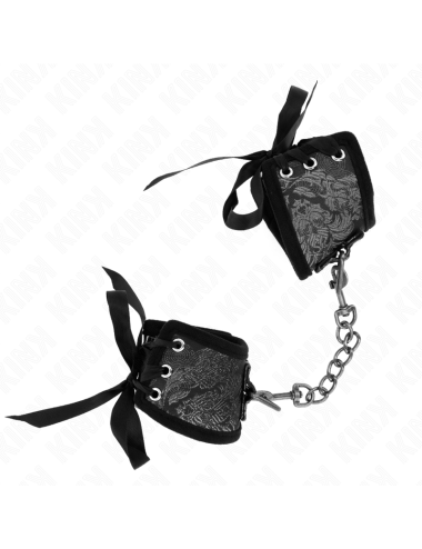 KINK - SCANDAL WRIST RESTRAINTS BLACK LACE DETAILS 24.5 CM X 6.5 CM