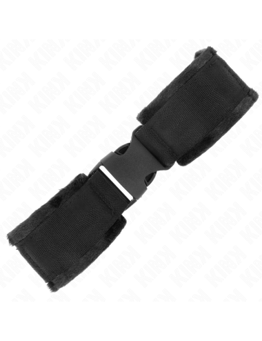 KINK - NYLON BIND HOOK&LOOP WRIST RESTRAINTS RED-BLACK MODEL 1 AJDUSTABLE 25-35 CM X 6 CM