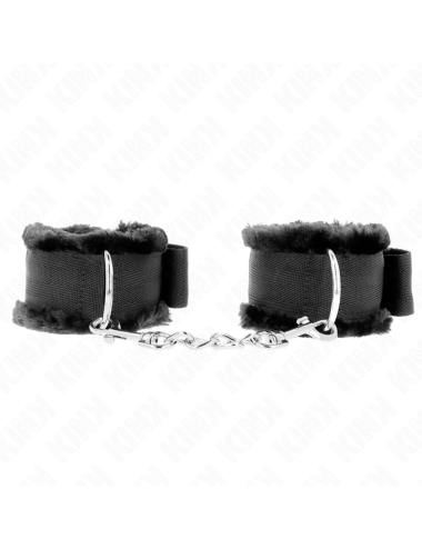 KINK - FURRY LINED WRIST RESTRAINTS BLACK ADJUSTABLE 17-31 CM X 7 CM
