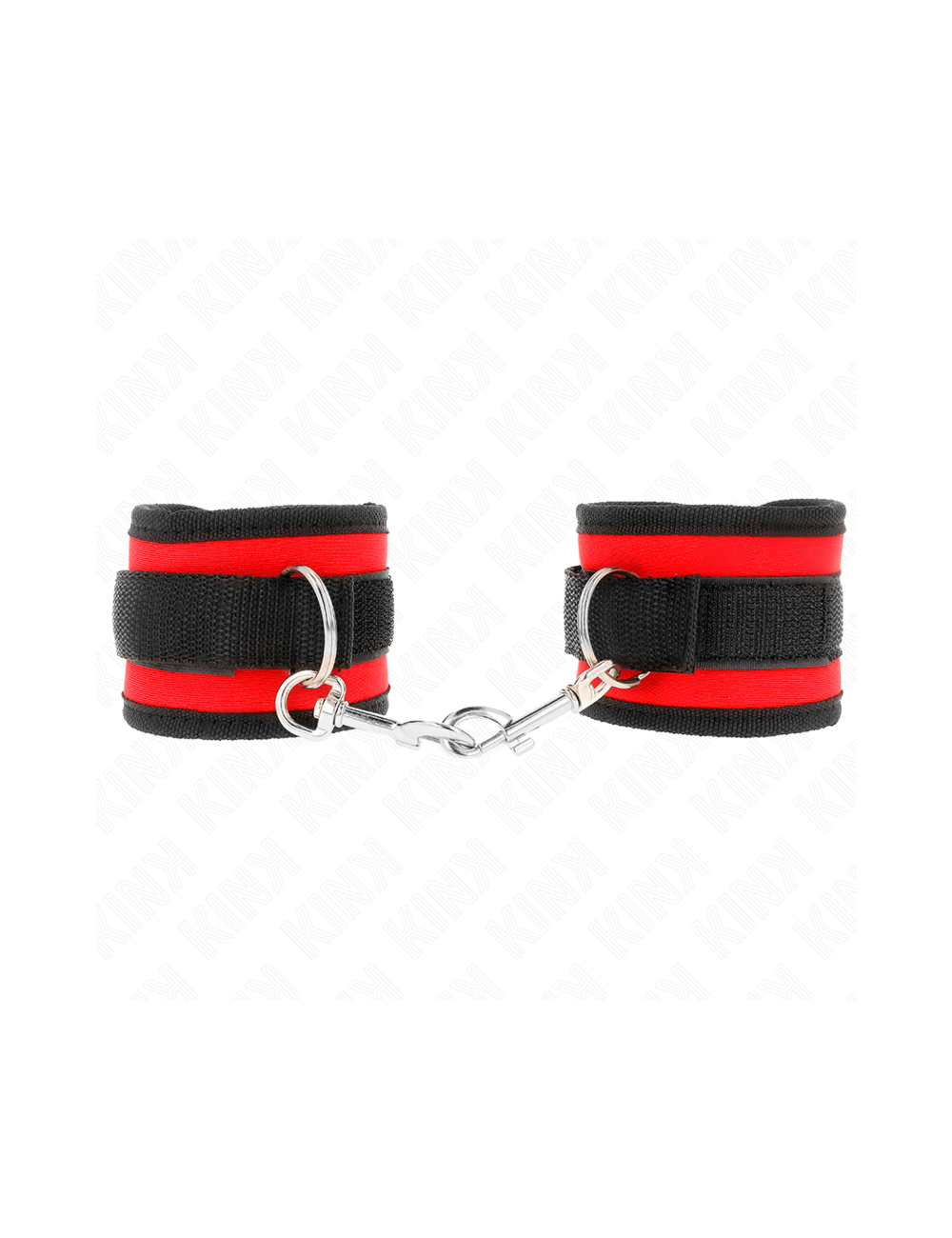KINK - NYLON BIND HOOK&LOOP WRIST RESTRAINTS RED-BLACK MODEL 2 ADJUSTABLE 18-35 CM X 6 CM