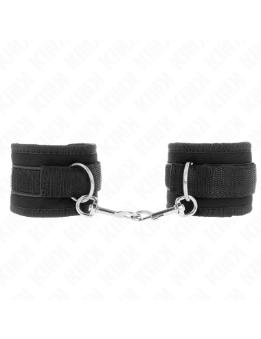 KINK - NYLON BIND HOOK&LOOP WRIST RESTRAINTS BLACK MODEL 2 ADJUSTABLE 18-35 CM X 6 CM