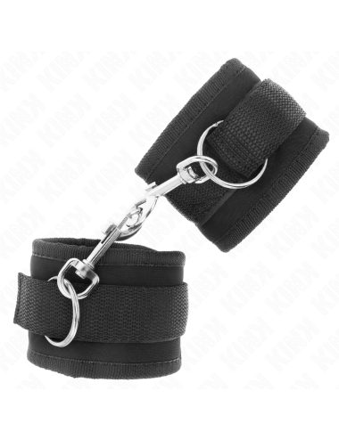 KINK - NYLON BIND HOOK&LOOP WRIST RESTRAINTS BLACK MODEL 2 ADJUSTABLE 18-35 CM X 6 CM