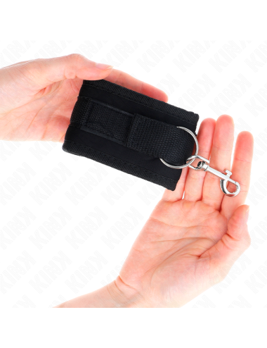 KINK - NYLON BIND HOOK&LOOP WRIST RESTRAINTS BLACK MODEL 2 ADJUSTABLE 18-35 CM X 6 CM