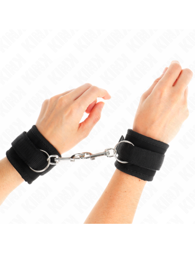 KINK - NYLON BIND HOOK&LOOP WRIST RESTRAINTS BLACK MODEL 2 ADJUSTABLE 18-35 CM X 6 CM