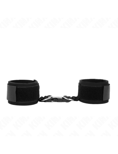 KINK - NEOPRENE HOOK&LOOP FASTENER WRIST RESTRAINTS BLACK ADJUSTABLE 22-34 CM