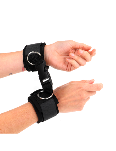 KINK - NEOPRENE HOOK&LOOP FASTENER WRIST RESTRAINTS BLACK ADJUSTABLE 22-34 CM