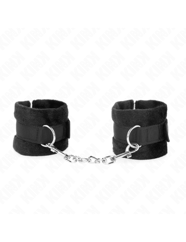 KINK - BEGINNER FUR HAND CUFFS BLACK 30 X 7 CM