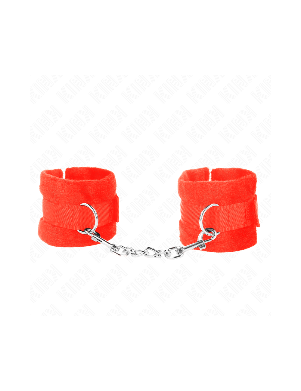 KINK - BEGINNER FUR HAND CUFFS RED 30 X 7 CM