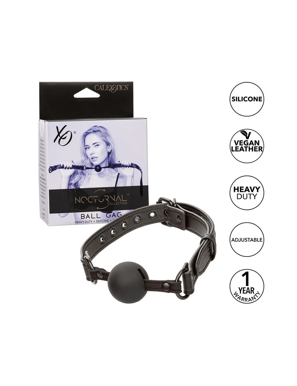 CALEXOTICS - NOCTURNAL BALL GAG SILICONE BLACK CALEXOTICS - NOCTURNAL BALL GAG SILICONE BLACK