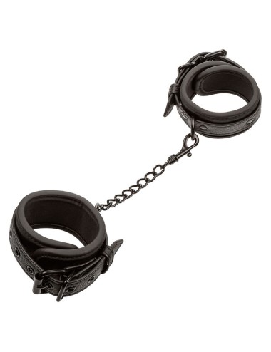 CALEXOTICS - NOCTURNAL LEATHER WRIST CUFFS ADJUSTABLE BLACK