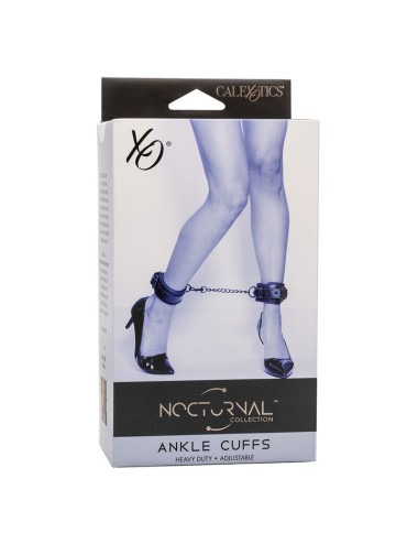 CALEXOTICS - NOCTURNAL ANKLE CUFFS LEATHER ADJUSTABLE BLACK