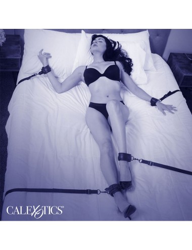 CALEXOTICS - NOCTURNAL BED RESTRAINTS LEATHER ADJUSTABLE BLACK