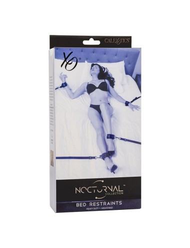 CALEXOTICS - NOCTURNAL BED RESTRAINTS LEATHER ADJUSTABLE BLACK