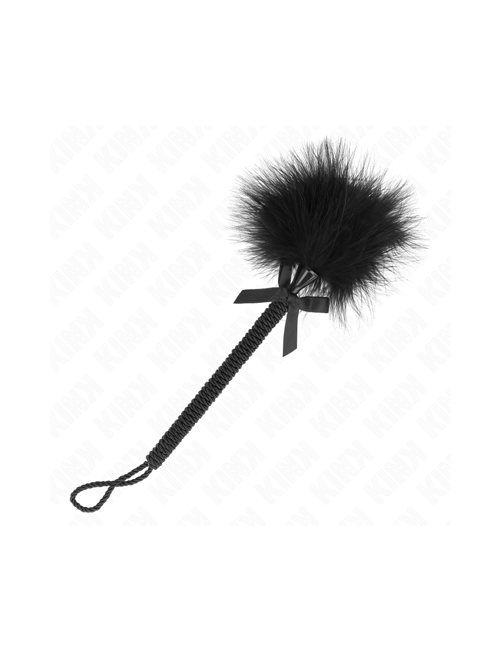 KINK - NYLON ROPE WAND WITH TICKLE FEATHERS AND BLACK BOW 25 CM