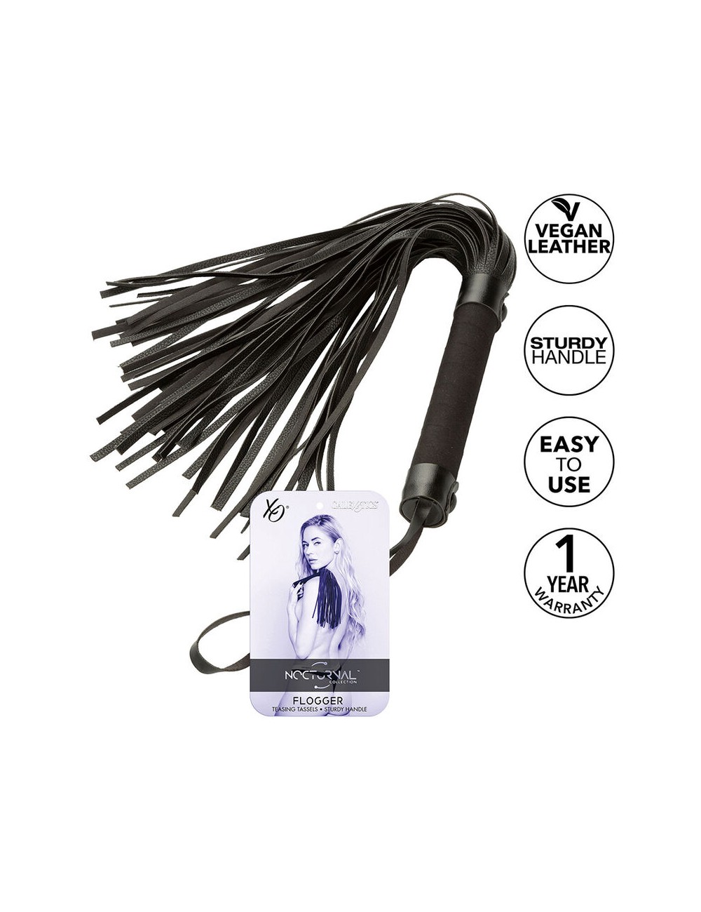 CALEXOTICS - NOCTURNAL FLOGGER LEATHER BLACK