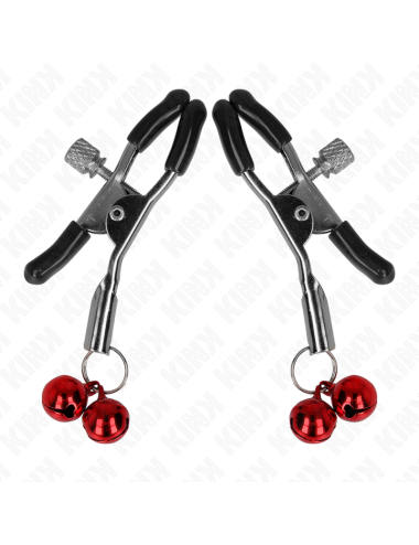 KINK - DOUBLE BELL NIPPLE CLAMP RED 6 CM