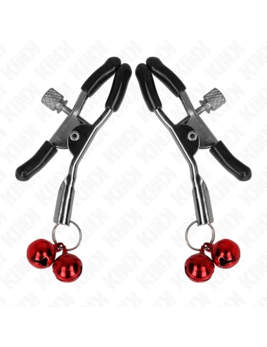 KINK - DOUBLE BELL NIPPLE CLAMP RED 6 CM