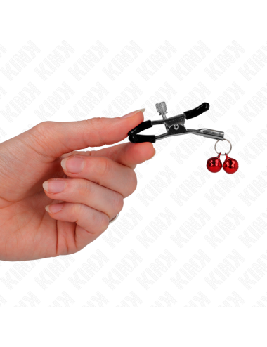 KINK - DOUBLE BELL NIPPLE CLAMP RED 6 CM