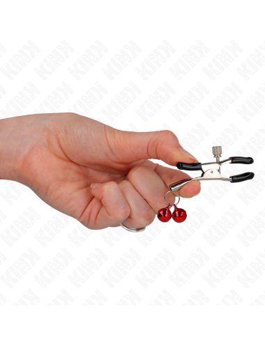 KINK - DOUBLE BELL NIPPLE CLAMP RED 6 CM