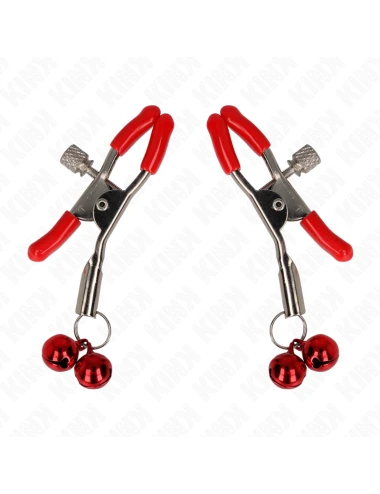 KINK - RED DOUBLE BELL NIPPLE CLAMP RED 6 CM
