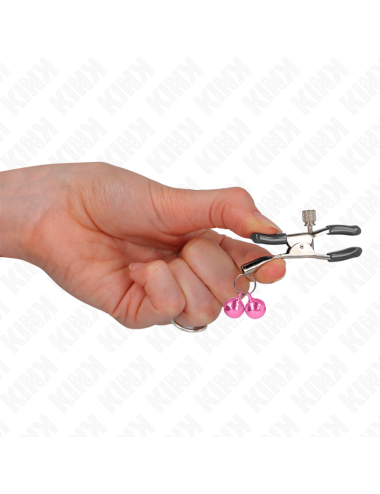 KINK - DOUBLE BELL NIPPLE CLAMP PINK 6 CM