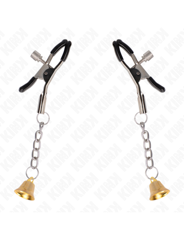 KINK - GOLD BELL PENDANT NIPPLE CLAMPS 6 CM