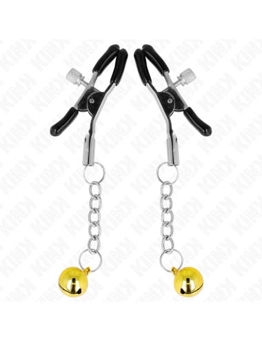 KINK - GOLD JINGLE BELL PENDANT NIPPLE CLAMPS 6 CM