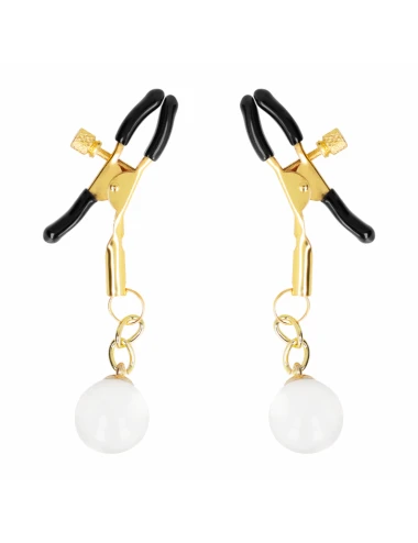 KINK - GLASS BEAD NIPPLE CLAMPS GOLD 6 CM