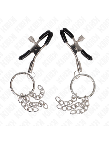 KINK - O RING NIPPLE CLAMP AND LITTLE CHAIN SILVER 6 CM