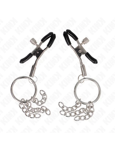 KINK - O RING NIPPLE CLAMP AND LITTLE CHAIN SILVER 6 CM