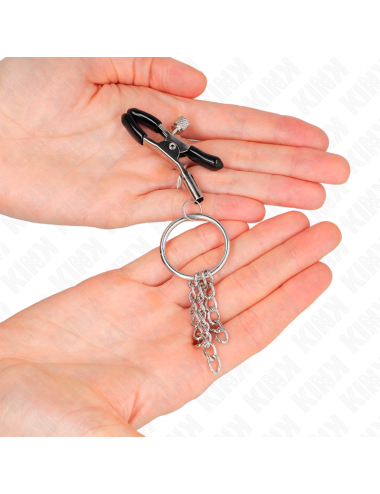 KINK - O RING NIPPLE CLAMP AND LITTLE CHAIN SILVER 6 CM