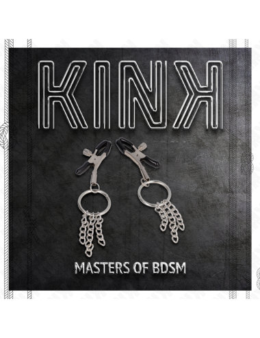 KINK - O RING NIPPLE CLAMP AND LITTLE CHAIN SILVER 6 CM