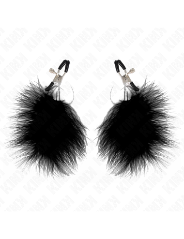 KINK - FEATHER NIPPLE CLAMP BLACK 7 CM