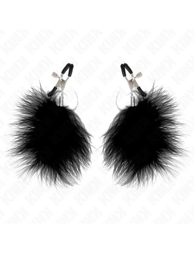 KINK - FEATHER NIPPLE CLAMP BLACK 7 CM