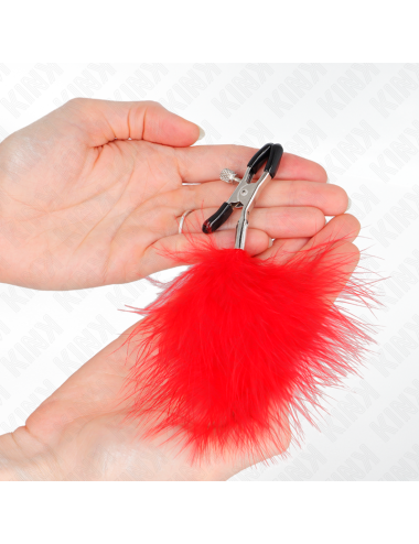 KINK - FEATHER NIPPLE CLAMP RED 7 CM