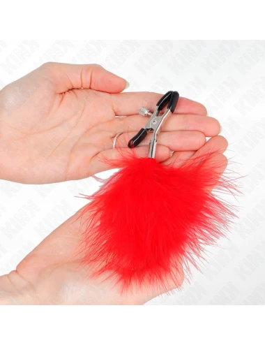 KINK - FEATHER NIPPLE CLAMP RED 7 CM