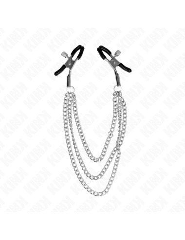 KINK - NIPPLE CLAMPS WITH 3 CHAINS SILVER 20/23/28 CM