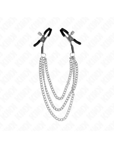 KINK - NIPPLE CLAMPS WITH 3 CHAINS SILVER 20/23/28 CM