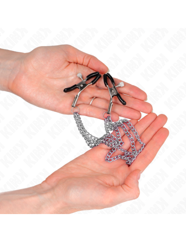 KINK - NIPPLE CLAMPS WITH 3 CHAINS SILVER 20/23/28 CM