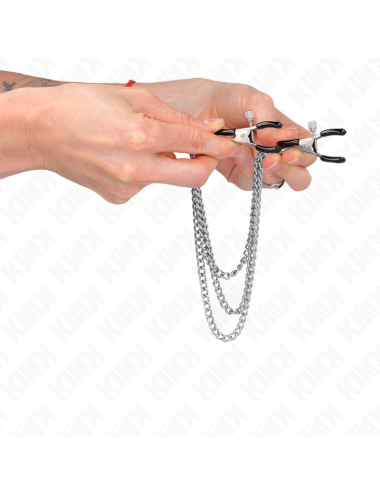 KINK - NIPPLE CLAMPS WITH 3 CHAINS SILVER 20/23/28 CM