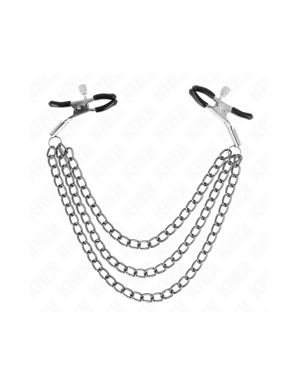 KINK - NIPPLE CLAMPS WITH 3 CHAINS BLACK 20/23/28 CM