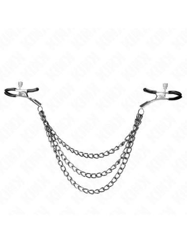 KINK - NIPPLE CLAMPS WITH 3 CHAINS BLACK 20/23/28 CM