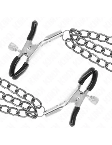 KINK - NIPPLE CLAMPS WITH 3 CHAINS BLACK 20/23/28 CM