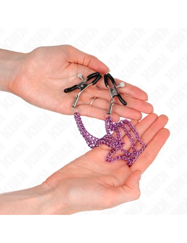 KINK - NIPPLE CLAMPS WITH 3 CHAINS PURPLE 20/23/28 CM